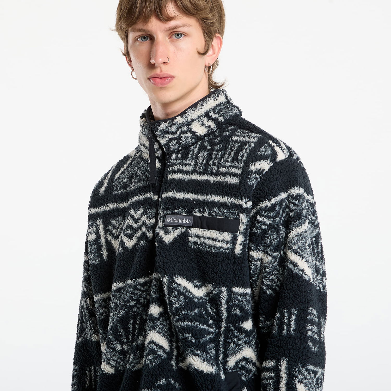 Sweatshirt Columbia Columbia Rugged Ridge™ High Pile Half Zip Deschutes Days Fleece Sweatshirt Svart | 2135471010, 1