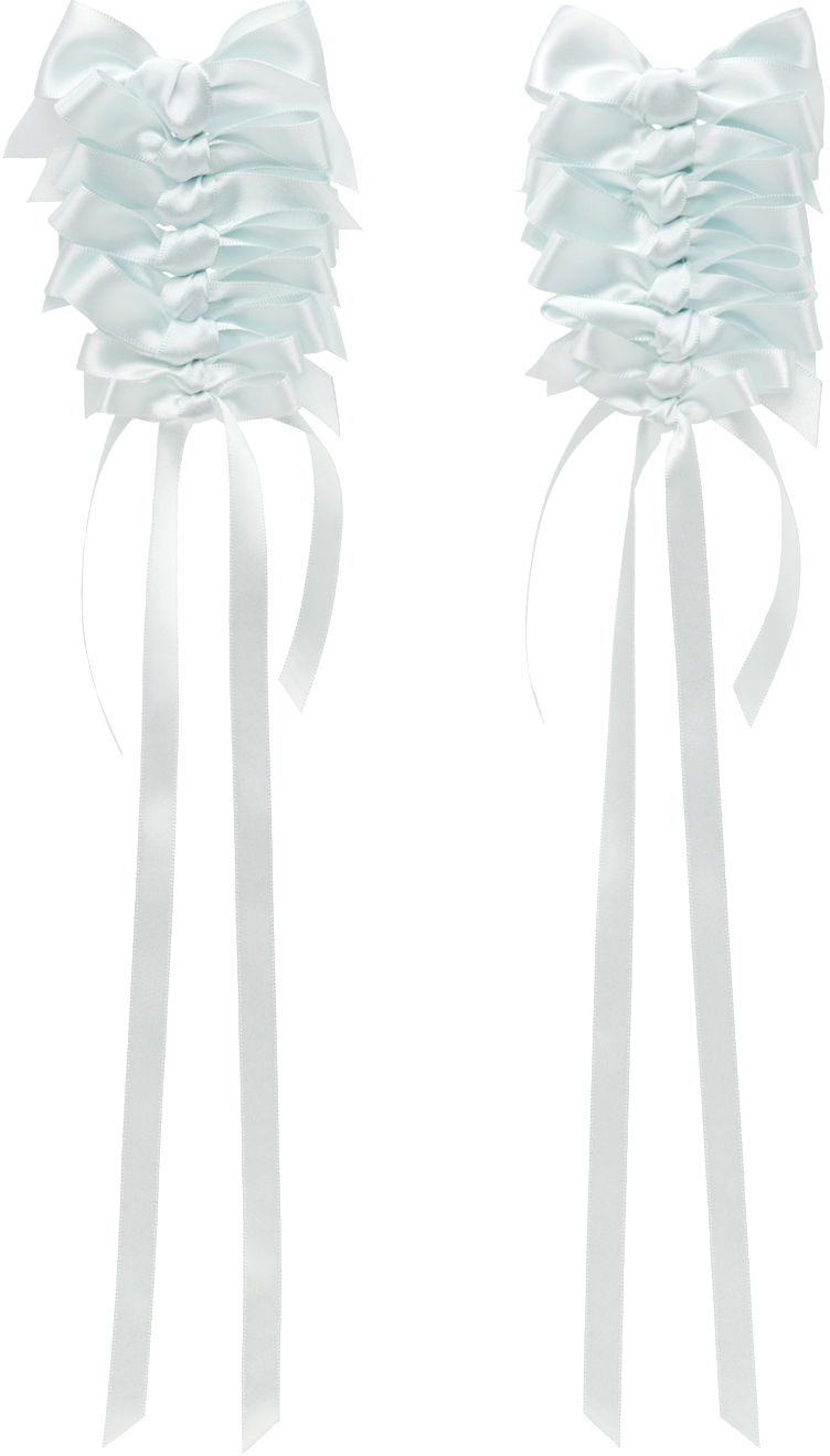 Örhängen Simone Rocha Simone Rocha Long Rosette Bow Earrings Vit | ERG426 0916