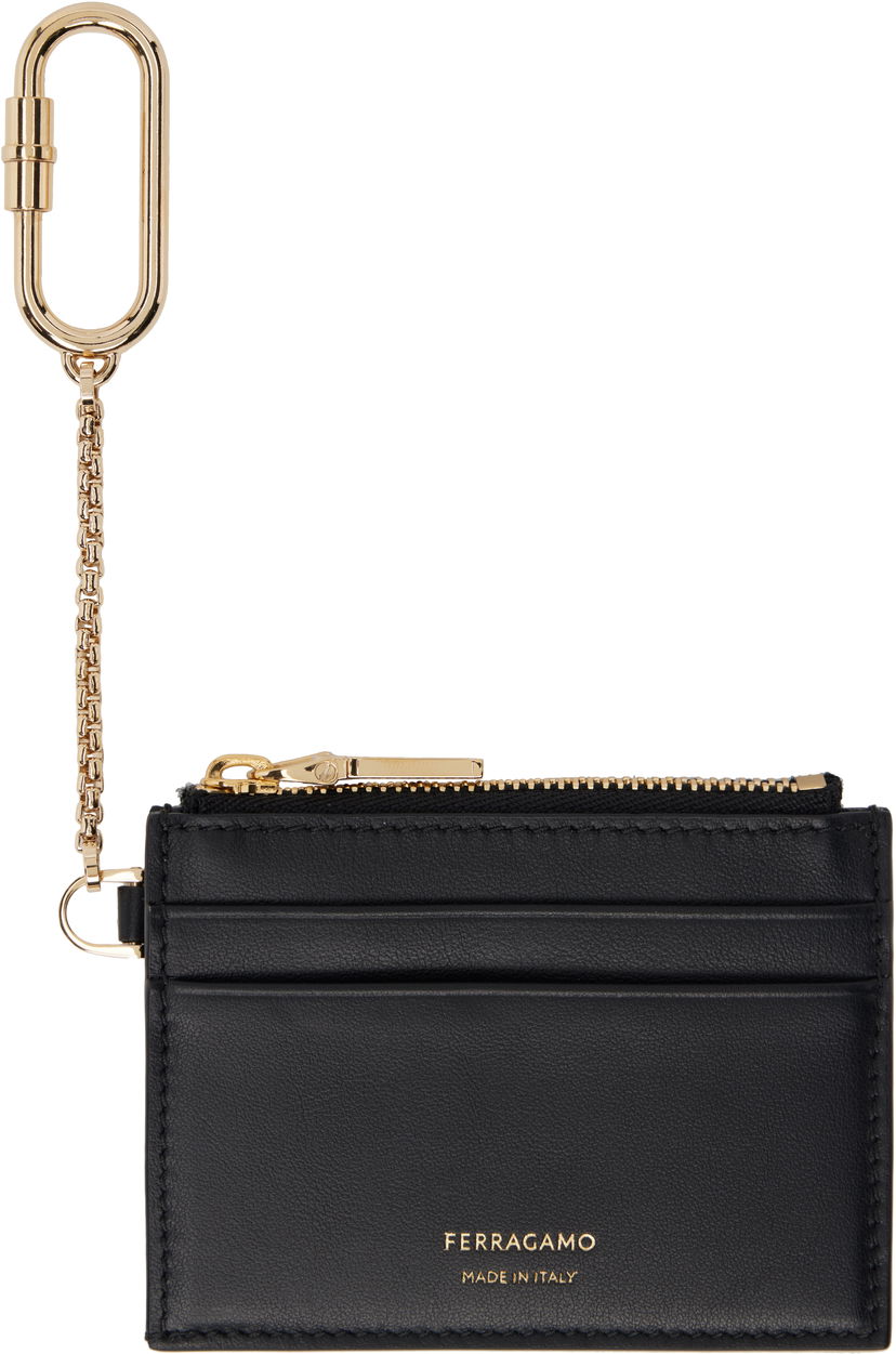 Nyckelringar FERRAGAMO Ferragamo Keychain Card Holder Svart | 779949