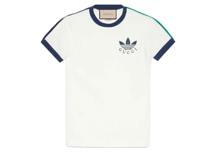 T-shirt Gucci x Adidas Logo Vit | 691637 XJEKL 9280