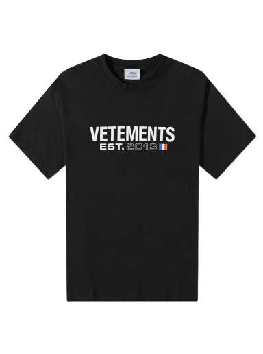 T-shirt VETEMENTS Flag Logo Tee Svart | UE54TR100B