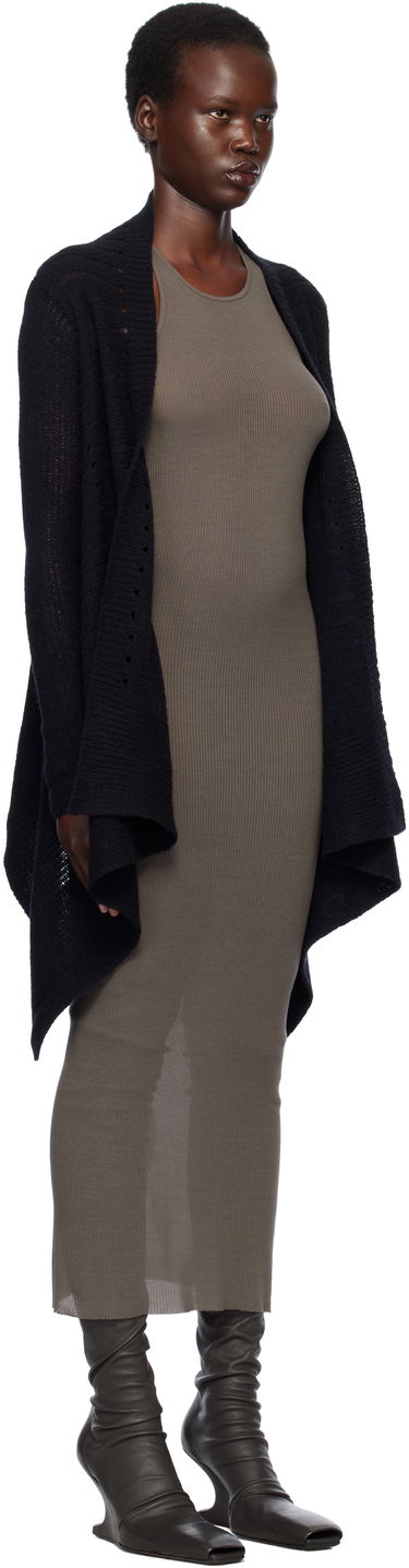 Sweater Rick Owens Rick Owens Hollywood Medium Wrap Cardigan Svart | RP01E7642 KGRID, 1