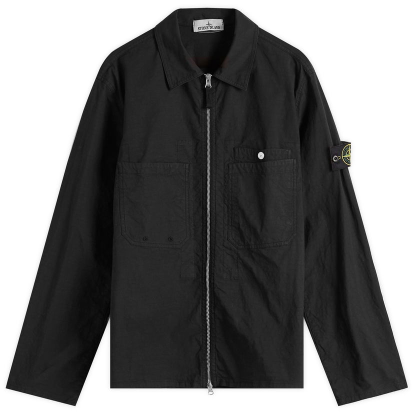 Vindjacka Stone Island Stretch Ripstop-TC Shirt Jacket, Size Large Svart | K1S151200012-V0029
