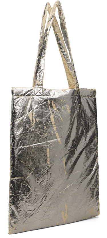 Tygpåse Rick Owens DRKSHDW Concordians Crinkled Metallic Nylon Shopper Tote Metallisk | DA02E7431 NPFPA, 2