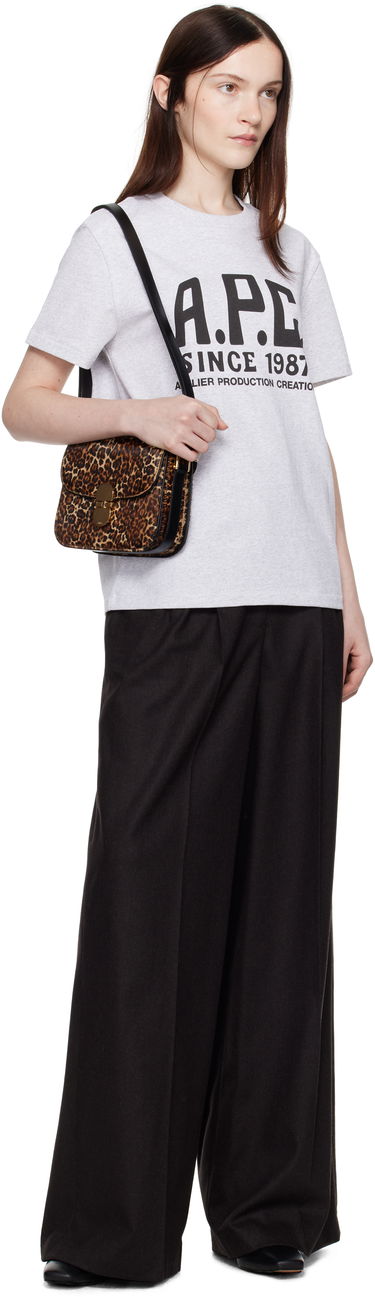 Axelväska A.P.C. Small Grace Leopard Print Crossbody Bag Brun | PXCAU-F61413, 3