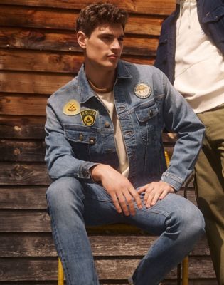 Jacka Lee Relaxed Fit Denim Jacket With Patches Blå | 112350102, 1