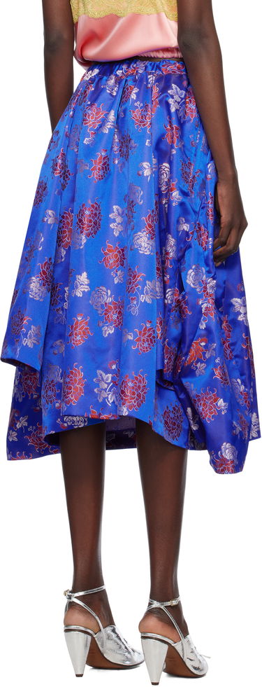 Kjol Comme des Garçons Comme des Garçons Jacquard Pattern Midi Skirt Blå | GO-S002-051-1, 2