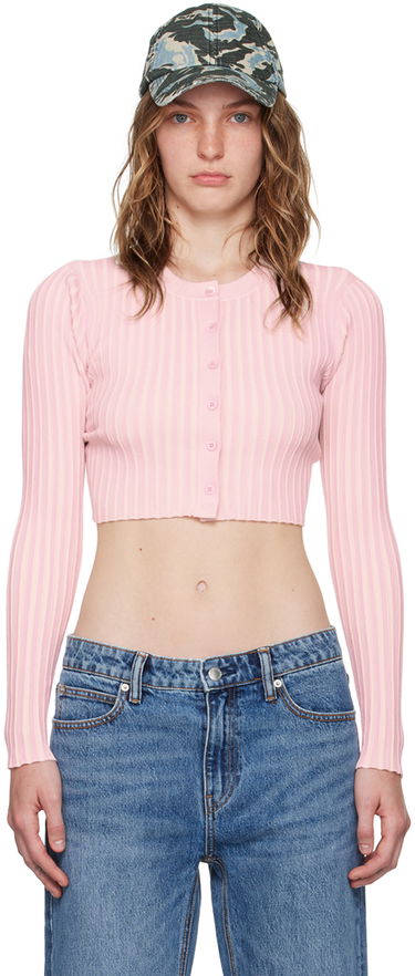 Sweater Alexander Wang Alexander Wang Shrunken Button Cardigan Rosa | 4KC3243025, 0
