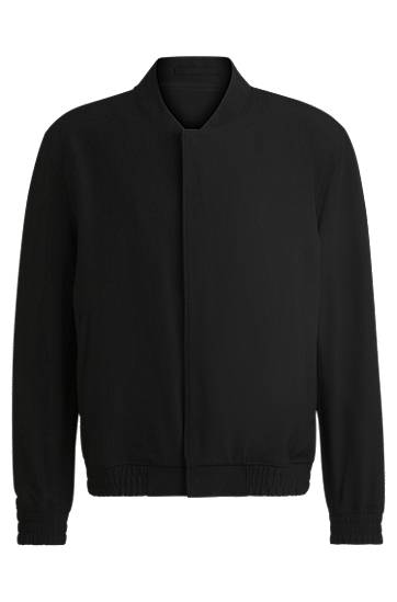 Bomberjacka BOSS Performance-Stretch Twill Bomber Jacket Svart | 50531284