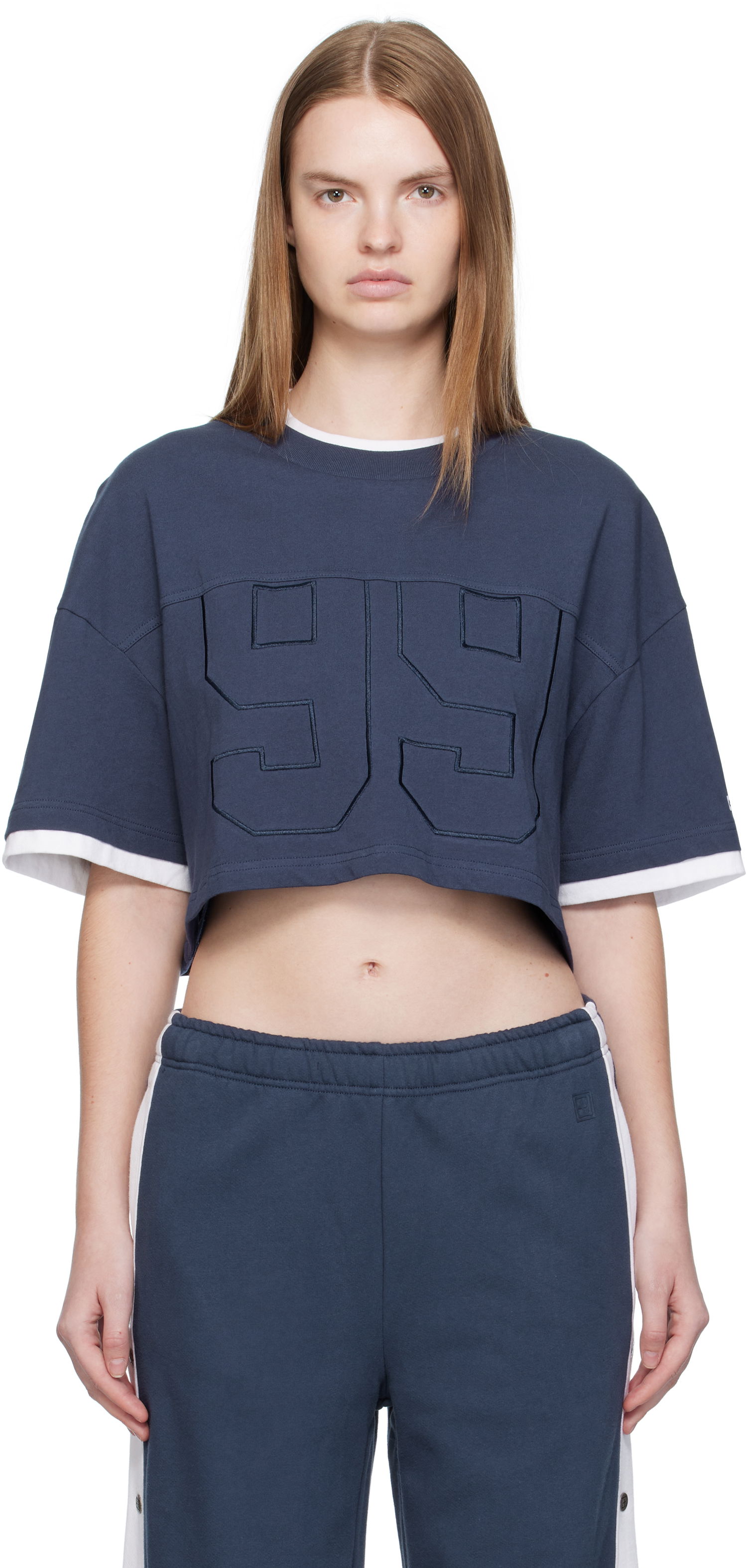 Crop top Ksubi Ksubi '99' Boyfriend Cropped T-Shirt Mörkblå | WFA25TE001, 0