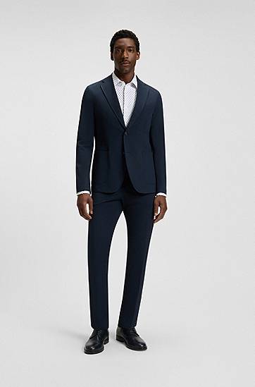 Skjorta BOSS Men's Slim Fit Performance-Stretch Shirt Vit | 50545310, 1