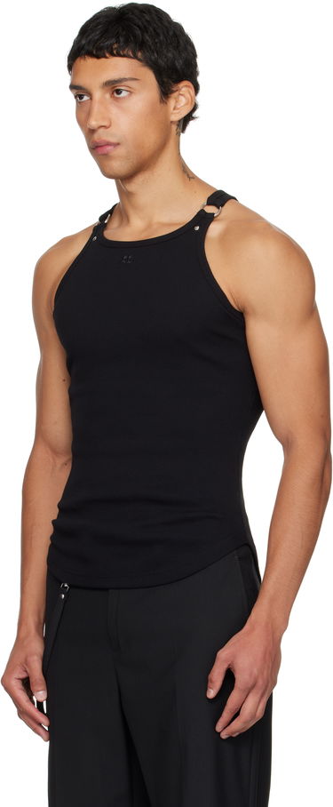 Linne Courrèges Courrèges Buckle 90's Rib Tank Top Svart | 325JDE139JS0194, 3