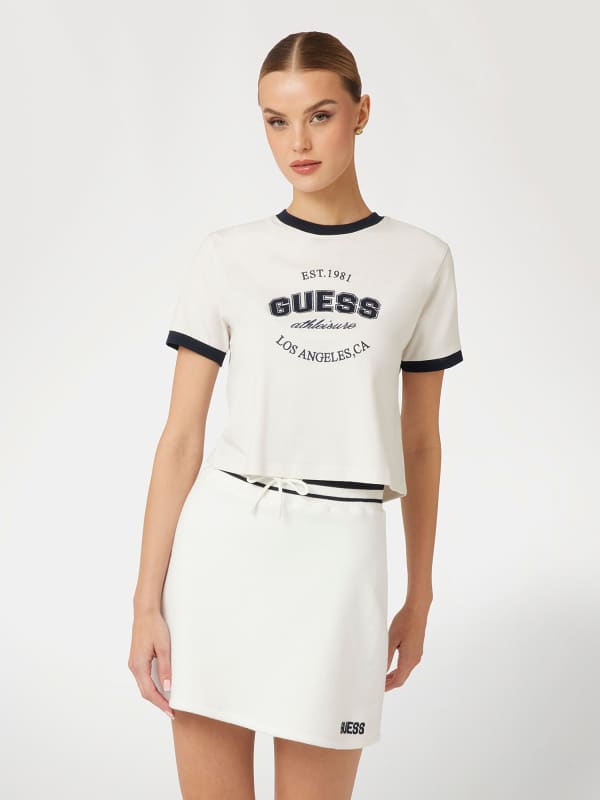 Crop top GUESS Crop T-Shirt with Front Logo Print Vit | V4BI08K8FQ4, 0