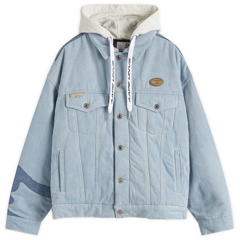 Jacka AAPE by A Bathing Ape AAPE Padded Denim Jacket, Size Large Blå | AAPJKM7679XXNBLL