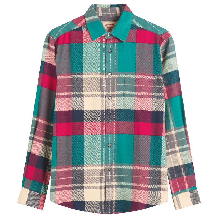 Skjorta Portuguese Flannel Tintor Flannel Check Shirt Flerfärgad | AW25074-GRN