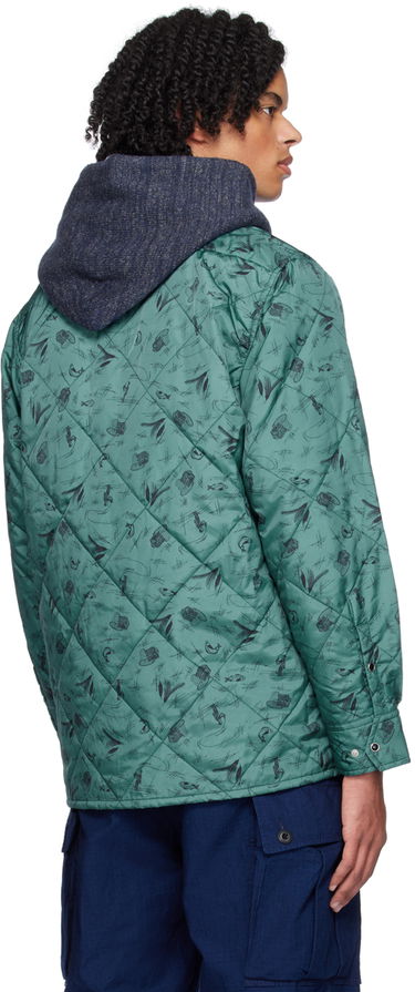 Jacka BEAMS BEAMS PLUS Quilted Fishing Print Jacket Grön | 38180380139, 2