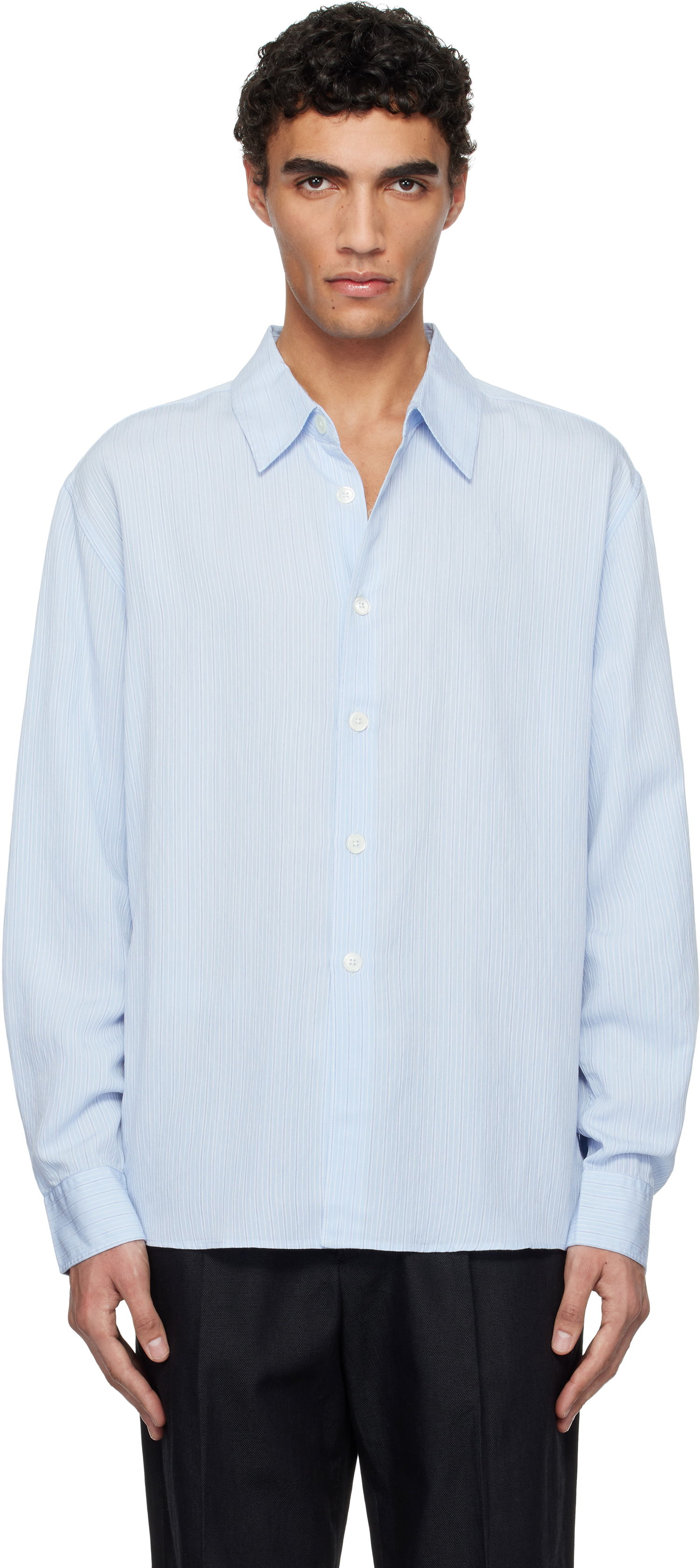 Skjorta OUR LEGACY OUR LEGACY Beyond Striped Relaxed-Fit Shirt Blå | M2252BS, 0