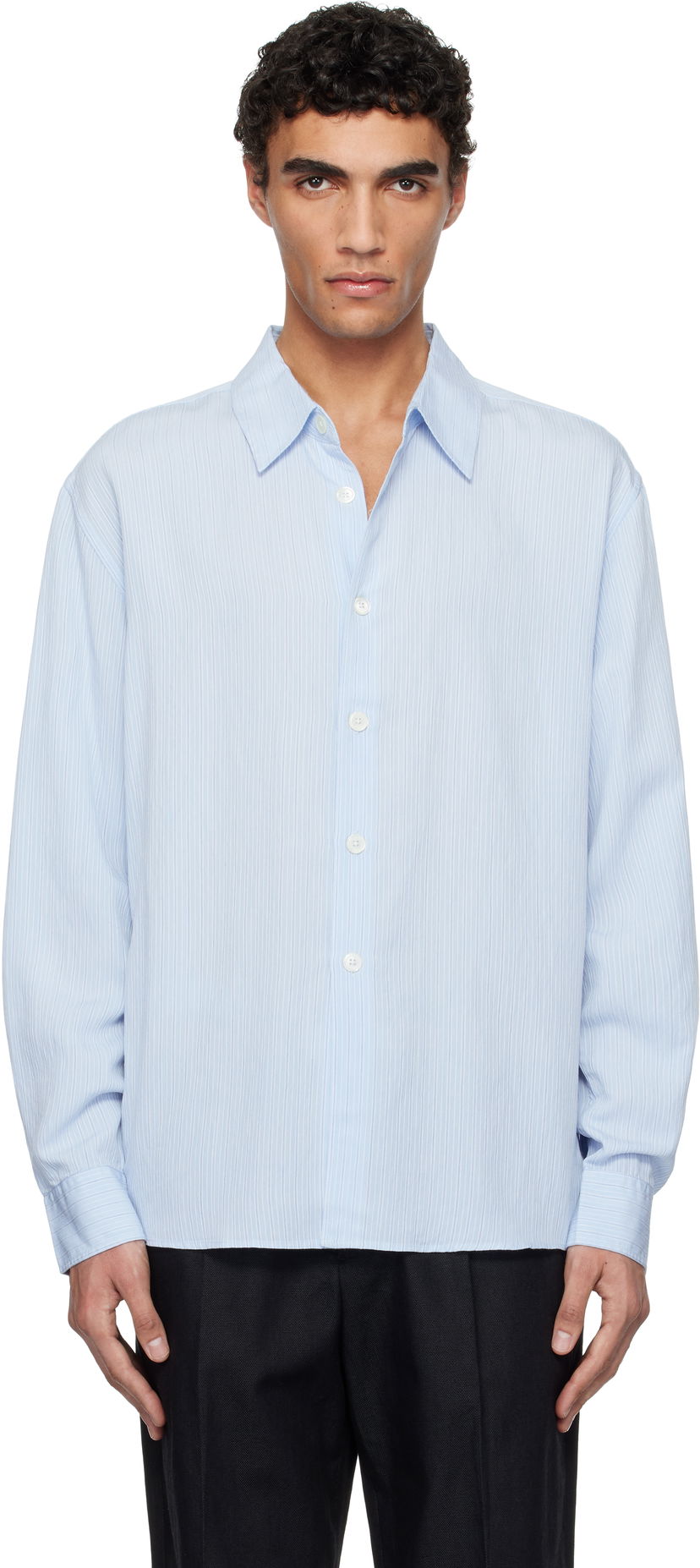 Skjorta OUR LEGACY OUR LEGACY Beyond Striped Relaxed-Fit Shirt Blå | M2252BS