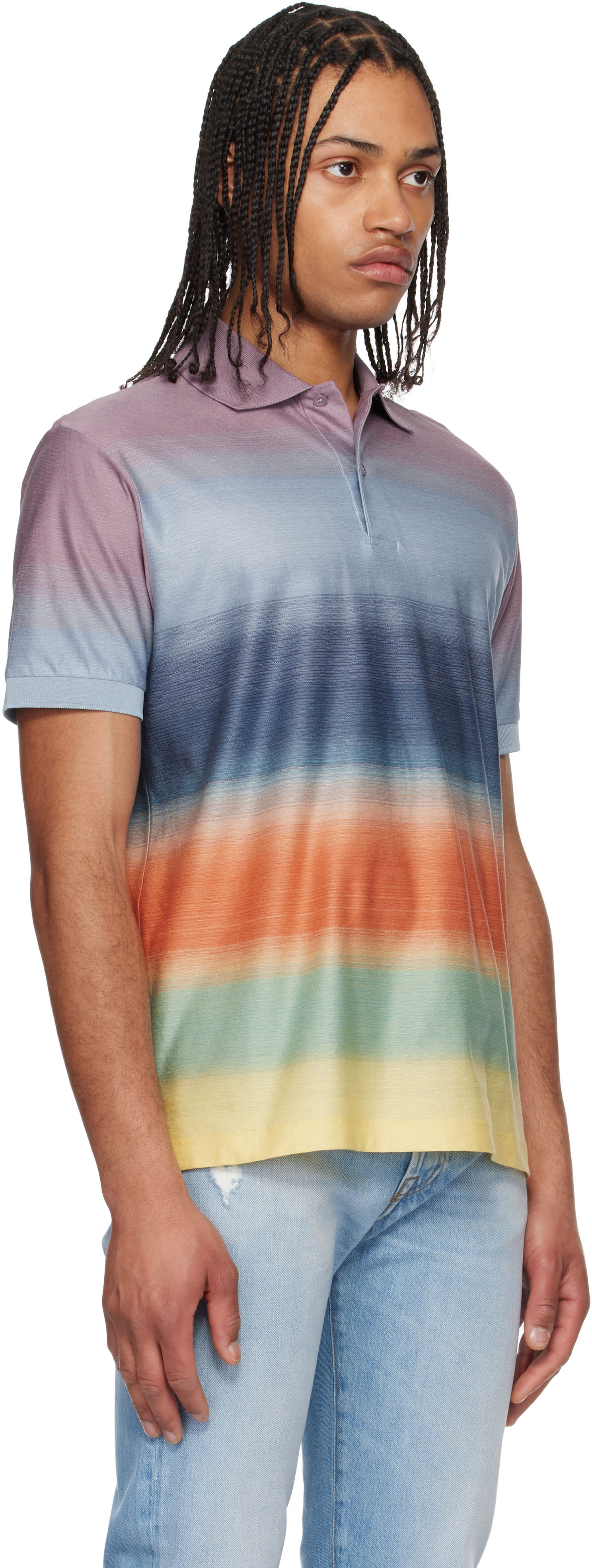 Polotröja Paul Smith Paul Smith Smith Stripe Cotton Polo Flerfärgad | M1R-958P-P02662, 1