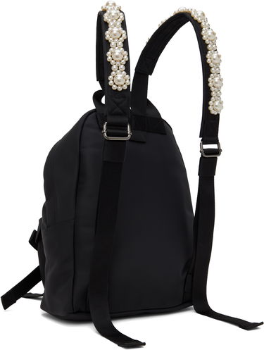 Ryggsäck Simone Rocha Simone Rocha Beaded Utility Bow Backpack Svart | BAG179TB 0761, 2
