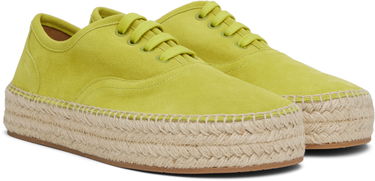 Örhängen JW Anderson JW Anderson Suede Lace-Front Platform Espadrilles Grön | SE0032-LA0240, 3
