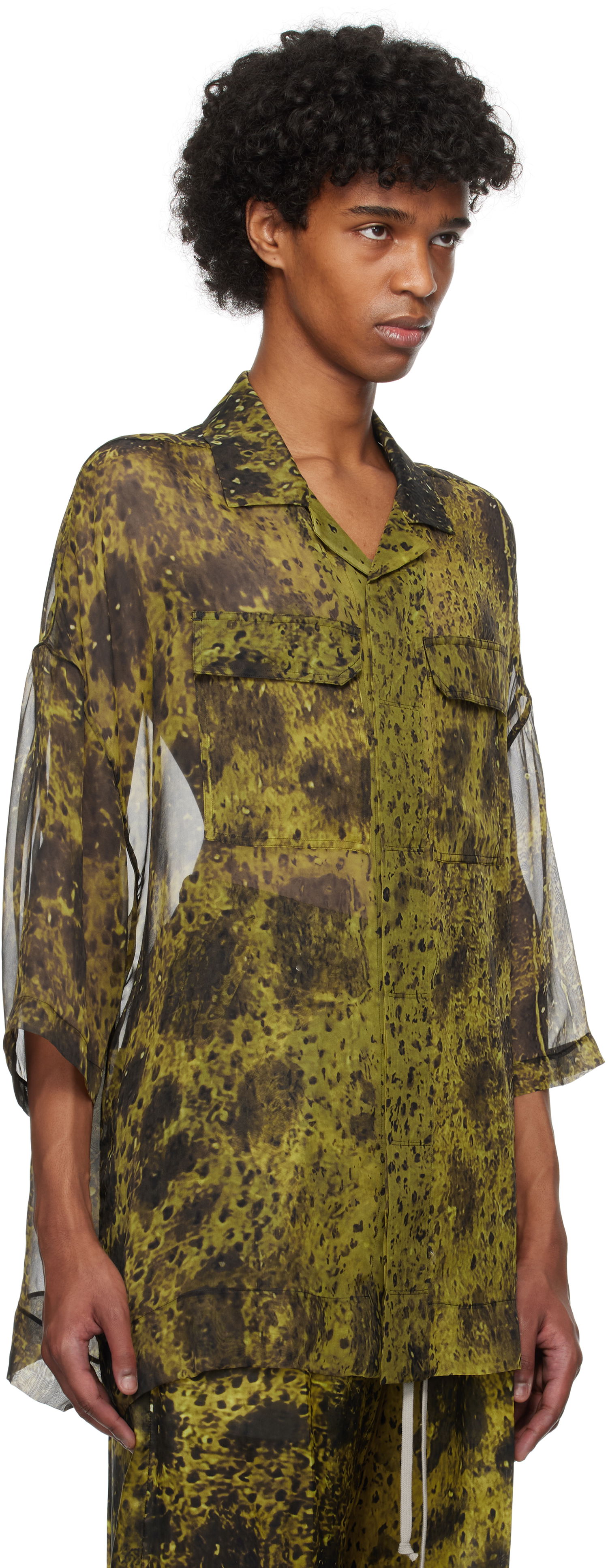 Skjorta Rick Owens Rick Owens Hollywood Magnum Tommy Shirt Grön | RU01E5298 SP1, 1