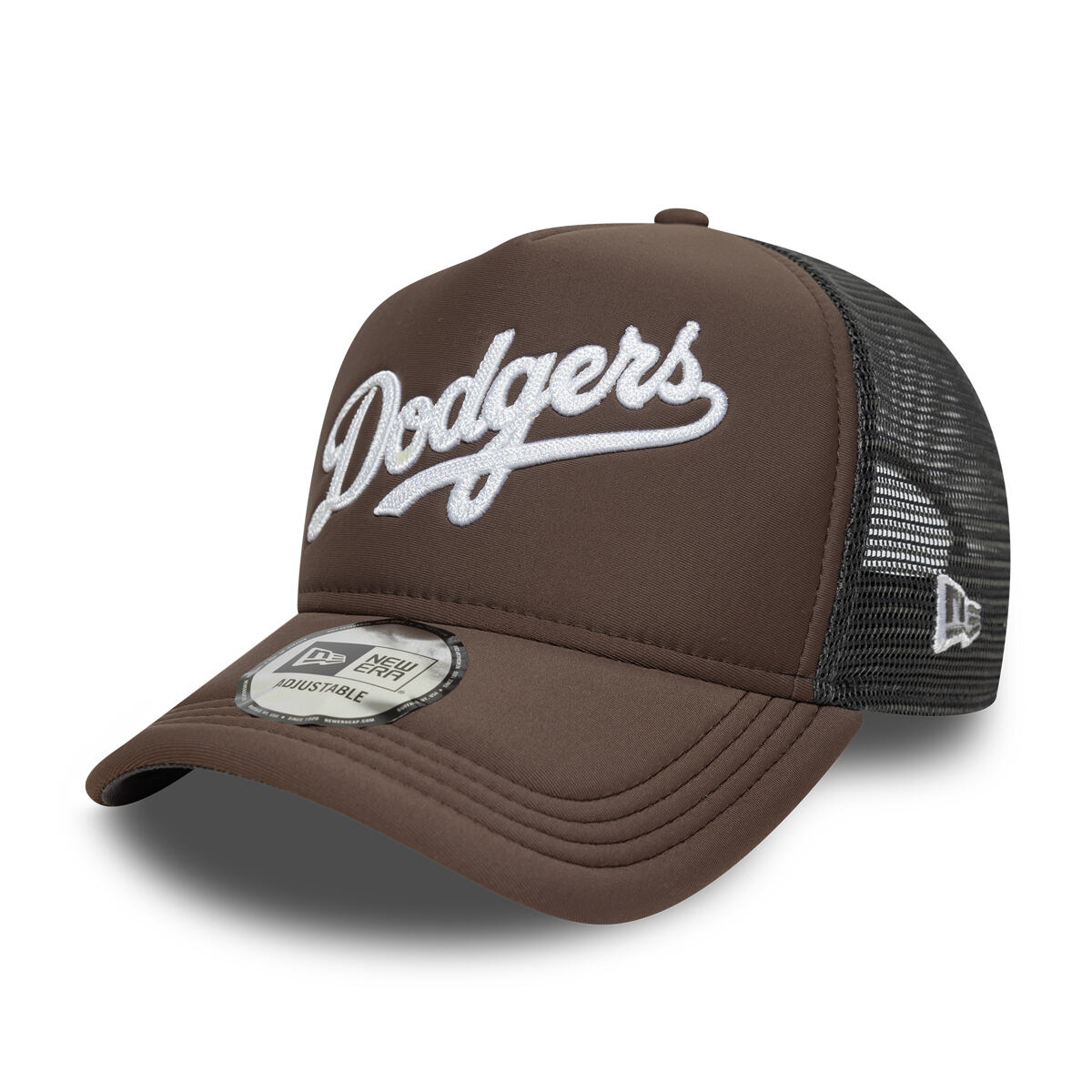 Keps New Era MLB Foam Script 9FORTY Trucker LA Dodgers Adjustable Hat Brun | 60691183, 0