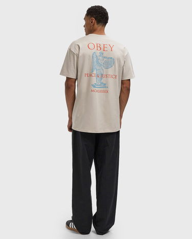 T-shirt OBEY Obey Peace & Justice Statue T-Shirt Beige | 165264238-SIG, 2