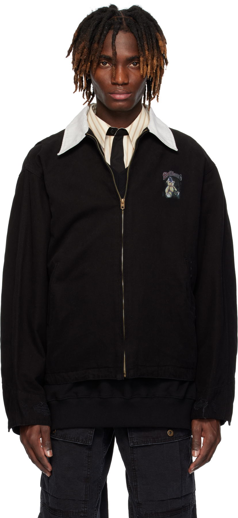Jacka We11done We11done Punk Teddy Work Jacket Svart | WD-JK0-25-040-U-BK