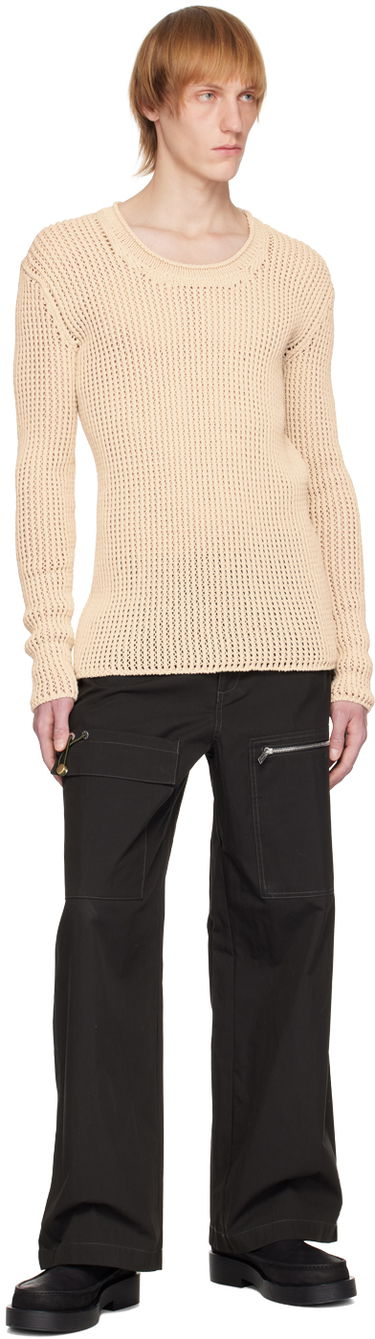 Sweater Dion Lee Grid Knitted Sweater Beige | C7163R23, 3