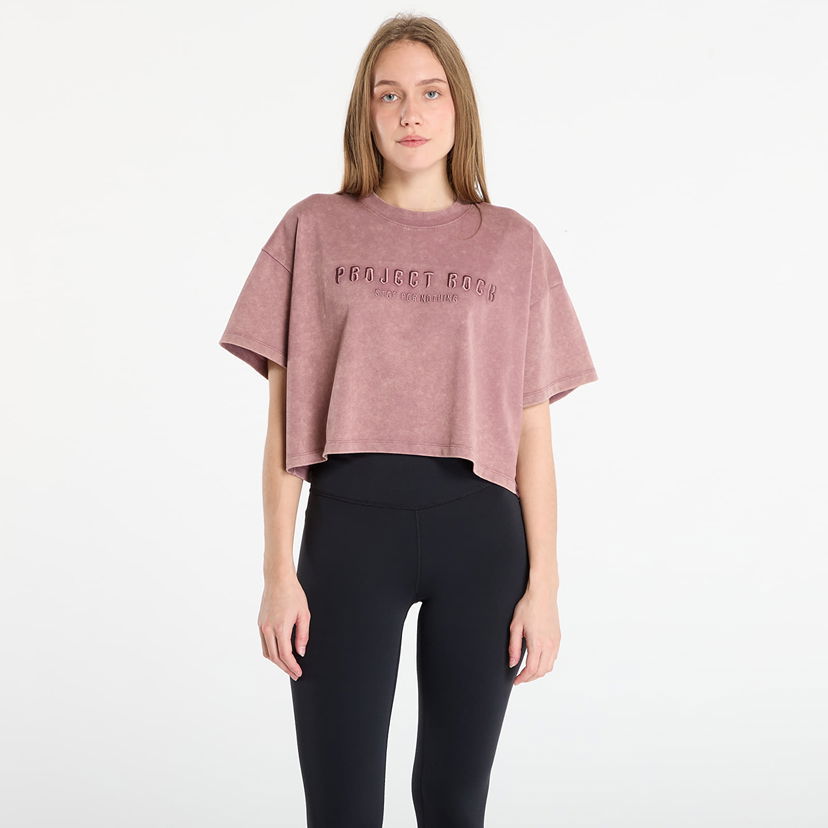 Crop top Under Armour Project Rock Statement Graphic Short Sleeve Crop Top Purpur | 6007507-651