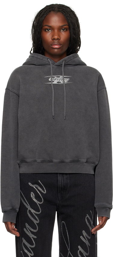 Sweatshirt Alexander Wang Blade Logo-Embossed Hoodie Svart | 4CC4242107, 0