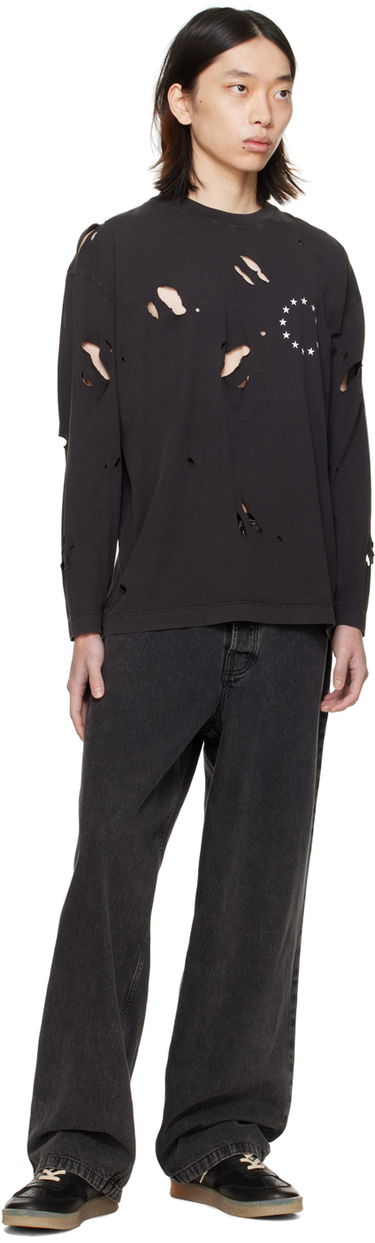 T-shirt Études Études Spirit Europa Destroyed Long Sleeve T-Shirt Svart | E24MM180A00895, 3