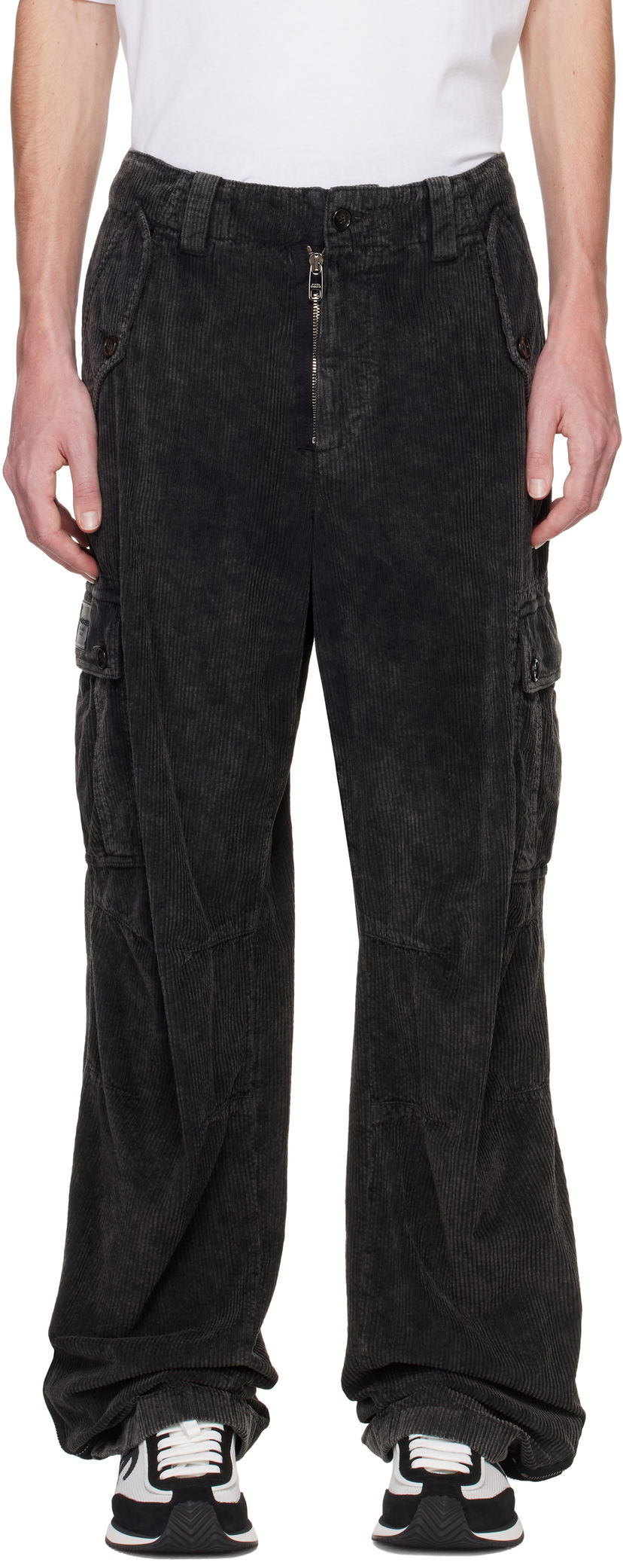Cargo byxor Dolce & Gabbana Re-Edition Garment Dyed Cargo Pants Svart | GP0B9TG8LI1