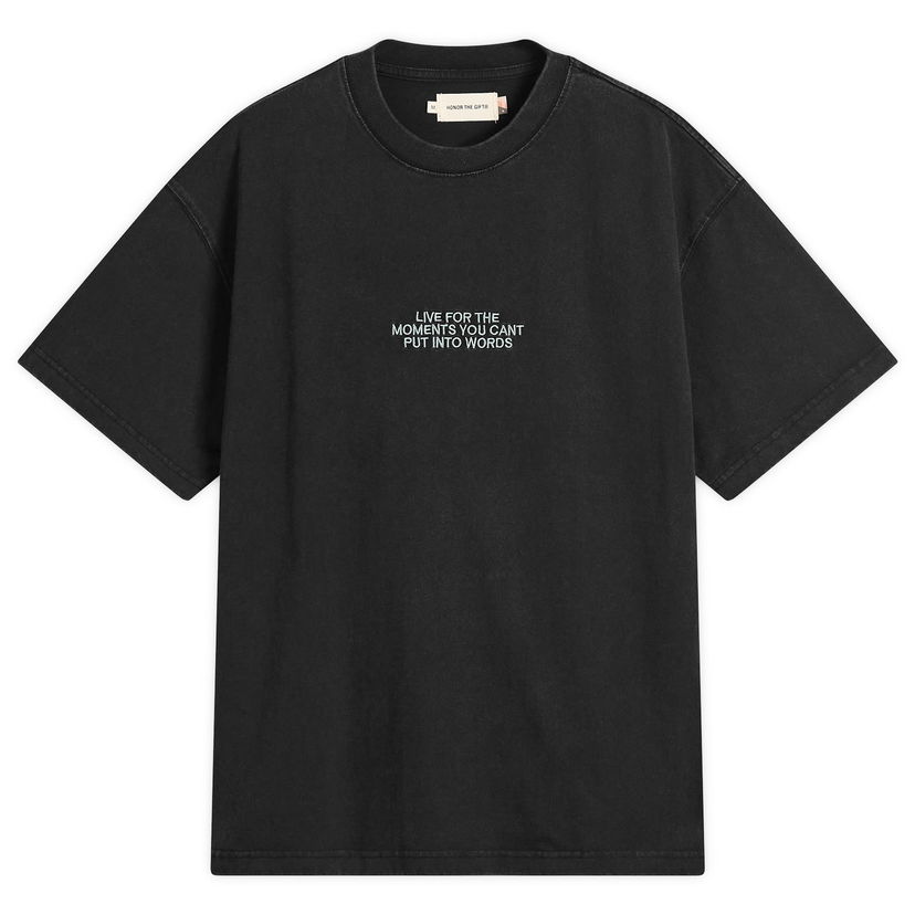 T-shirt Honor The Gift Live For The Moments T-Shirt, Size Large Svart | HTG250242-BLK