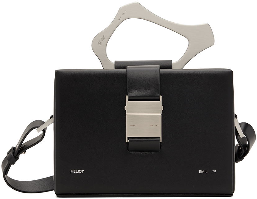 Handväska HELIOT EMIL Solely Box Bag with Metallic Handle Svart | HE_15_41_L03_BLK01