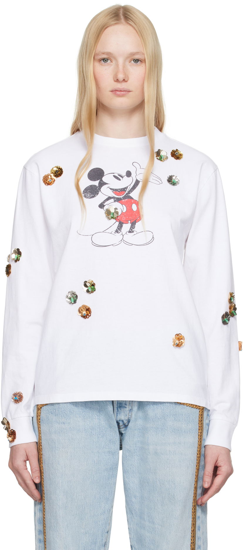 Sweater Coperni Coperni Disney Mickey Long Sleeve T-Shirt Vit | DJS157SFF5037