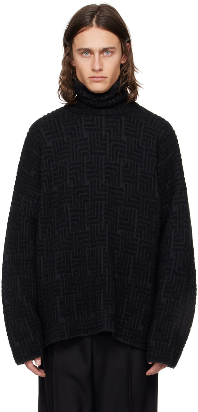 Sweater Fear of God Black Jacquard Sweater Svart | FG820-22810WCB