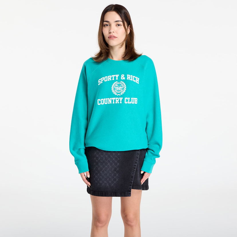 Sweatshirt Sporty & Rich Sporty & Rich Varsity Crest Soft Crewneck Sweatshirt Turkos | ST082625218GR37