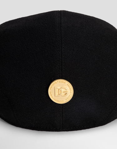 Keps Dolce & Gabbana Dolce & Gabbana Wool Crepe Cap With DG Coin Svart | FH665AGDDDNN0000, 2