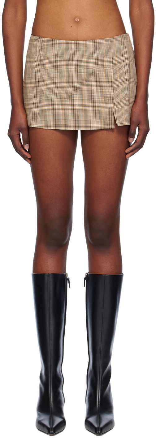 Kjol Miaou Miaou Micro Check Miniskirt Brun | 4012BCWBRC