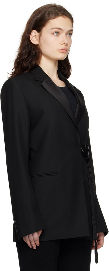 Jacka TOTEME TOTEME Satin-Lapel Wrap Blazer Svart | 251-WRZ4728-FB0026, 1