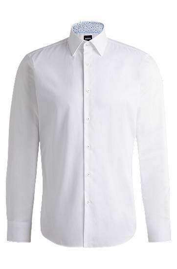 Skjorta BOSS Easy-Iron Cotton Poplin Regular-Fit Shirt Vit | 50532877