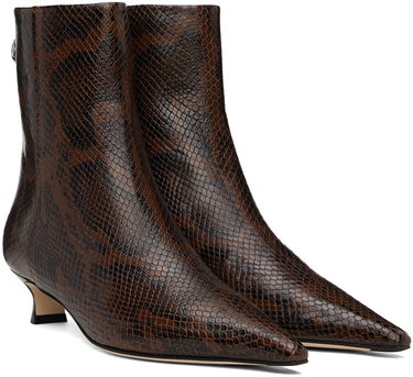 Kläder Aeyde Aeyde Zoe Snakeskin Ankle Boots Brun | A11-AB-TGRP35KT74-FW24-953-064, 3