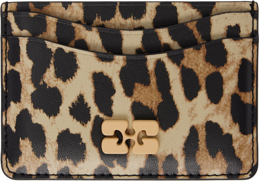 Plånbok GANNI GANNI Bou Leopard Print Card Holder Beige | A6541