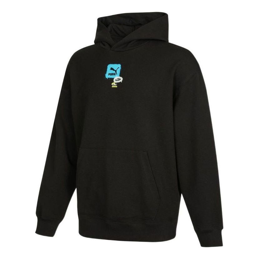 Sweatshirt Puma Oversize Graphic Logo Hoodie Svart | 536061-01