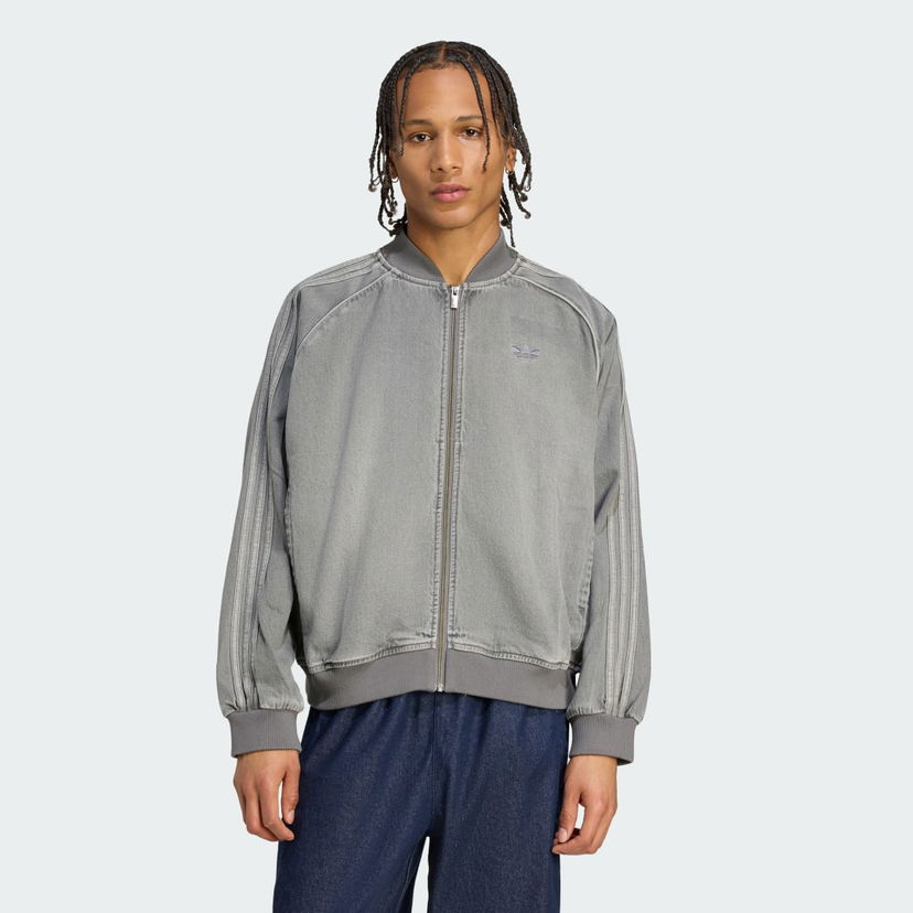 Bomberjacka adidas Performance Adicolor Loose SST Denim Track Jacket Grå | JW5915