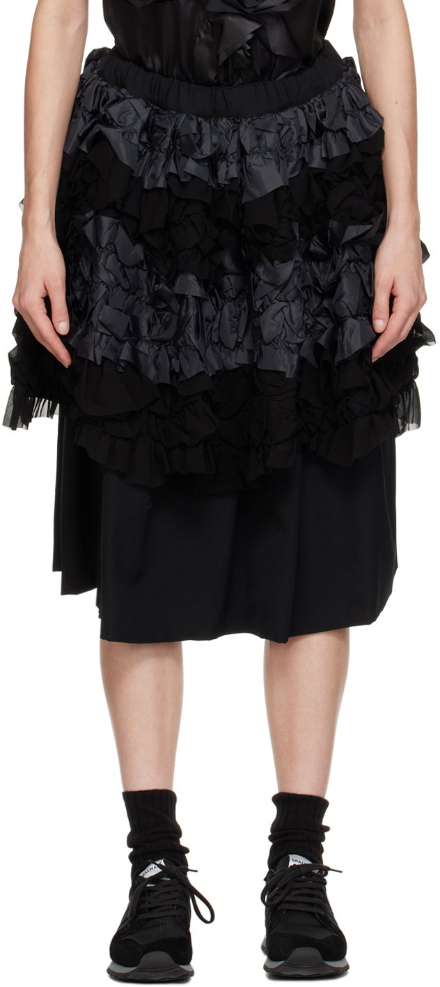 Kjol Comme des Garçons Comme des Garçons Layered Midi Skirt Svart | RL-S008-051