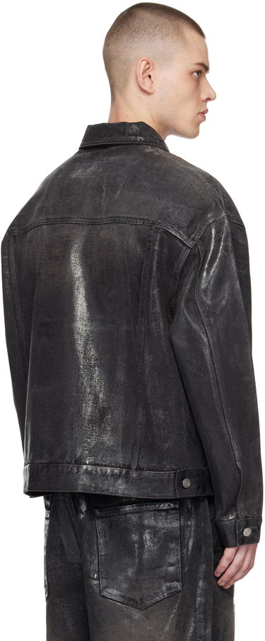 Jacka We11done We11done Foil Coated Trucker Denim Jacket Svart | WD-DJ1-23-318-U-BK, 2