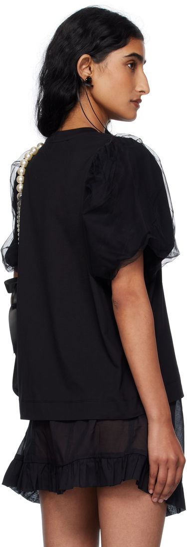 T-shirt Simone Rocha Simone Rocha Tulle Overlay Puff Sleeve T-Shirt Svart | 5397 0553, 2